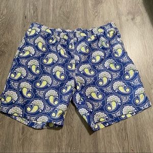 Peter Millar Paisley Swim Trunks Mesh Lined Men XL